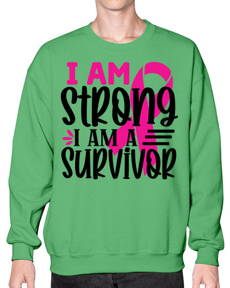 I Am Strong I Am a Survivor 19# - breast cancer- Sweatshirt - Crew