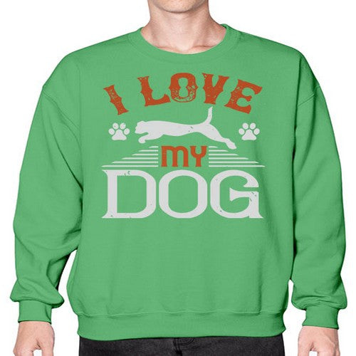 I Love My Dog Style 189# - dogs- Sweatshirt - Crew