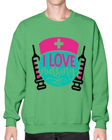 I Love Nursing Style Style 898# - nurse- Sweatshirt - Crew