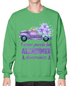 I Wear Purple For AlzheimerS Awareness 168# - alzheimers- Sweatshirt - Crew