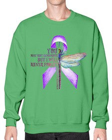 I Will Never Forge Alzheimer Awareness 179# - alzheimers- Sweatshirt - Crew