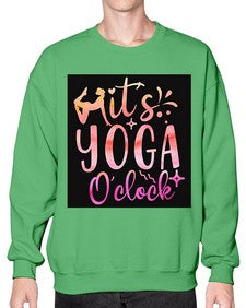 It s yoga O clock  345# - yoga- Sweatshirt - Crew
