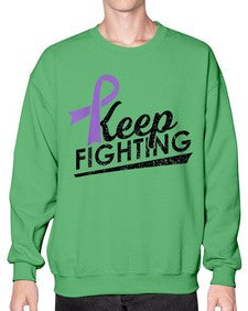 Keep Fighting Alzheimers Epilepsy Warrior Awareness Ribbon 190# - alzheimers- Sweatshirt - Crew