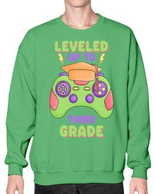 Leveled up to third Grade 472# - third grade- Sweatshirt - Crew