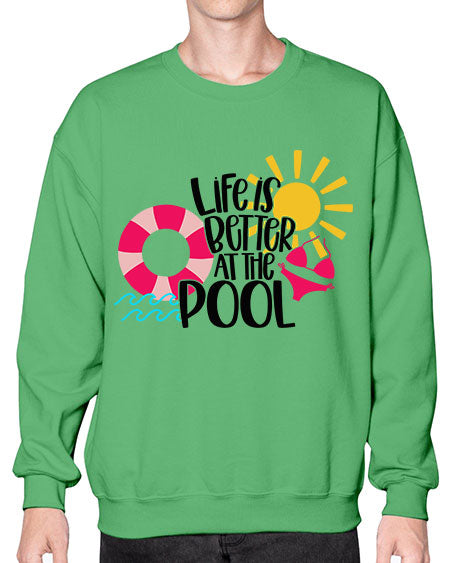 Life Is Better At The Pool Style 33# - summer- Sweatshirt - Crew