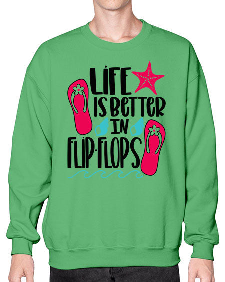 Life Is Better Is FlipFlops Style 31# - summer- Sweatshirt - Crew