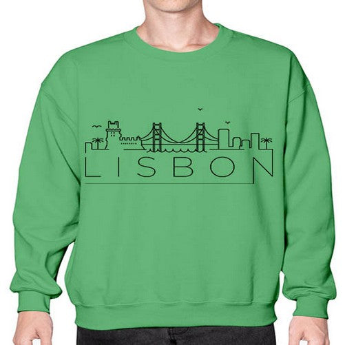 Lisbon Minimal Skyline 1144# - cities- Sweatshirt - Crew