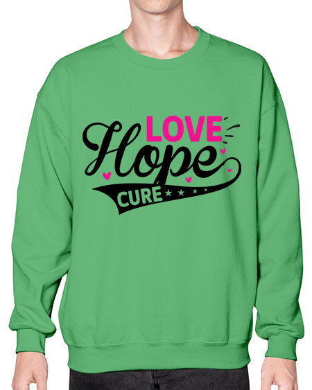 Love Hope Cure 14# - breast cancer- Sweatshirt - Crew