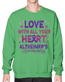 Love With All Your Heart Alzheimer 195# - alzheimers- Sweatshirt - Crew