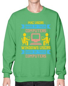 Mac users swear by their computers 25# - computer- Sweatshirt - Crew