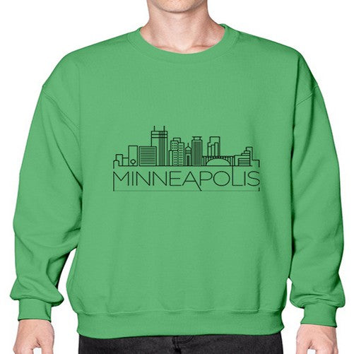 Minneapolis Minimal Skyline 1304# - cities- Sweatshirt - Crew
