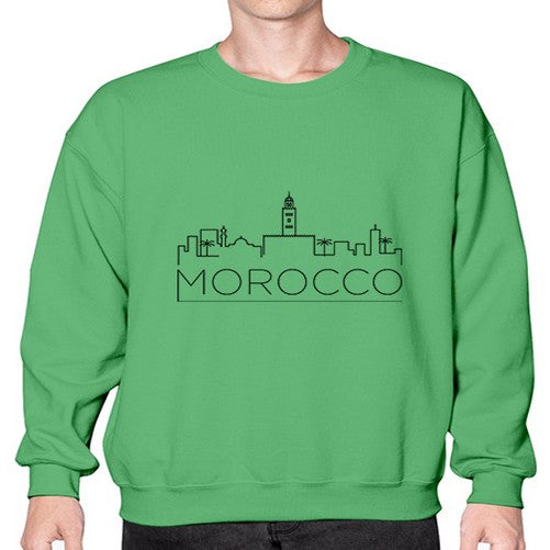 Morocco Minimal Skyline 1352# - cities- Sweatshirt - Crew