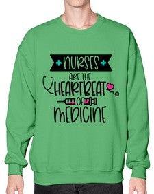Nurses Are The Heartbeat Of Medicine Style Style 1231# - nurse- Sweatshirt - Crew