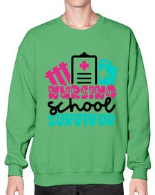 Nursing School Survivor Style Style 1278# - nurse- Sweatshirt - Crew