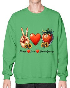 Peace Love Strawberry Festival 1479# - strawberry- Sweatshirt - Crew