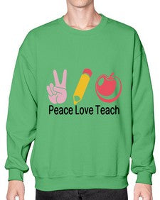 Peace Love Teach 1303# - teacher- Sweatshirt - Crew