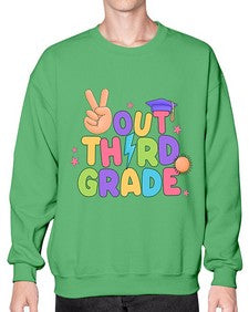 Peace Out third Grade Peace 648# - third grade- Sweatshirt - Crew