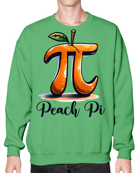 Peach Pi Math Teacher 32# - pi- Sweatshirt - Crew