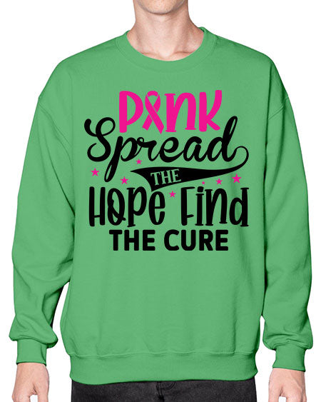 Pink Spread the Hope Find the Cure 10# - breast cancer- Sweatshirt - Crew