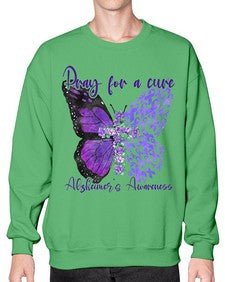 Pray For A Cure AlzheimerS Awareness 208# - alzheimers- Sweatshirt - Crew