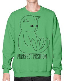 Purrfect Position - cats- Sweatshirt - Crew