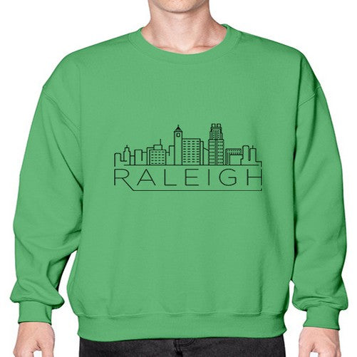 Raleigh Minimal Skyline 1707# - cities- Sweatshirt - Crew