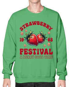 Retro Strawberry Festival 1504# - strawberry- Sweatshirt - Crew