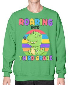 Roaring to third Grade Trex 773# - third grade- Sweatshirt - Crew