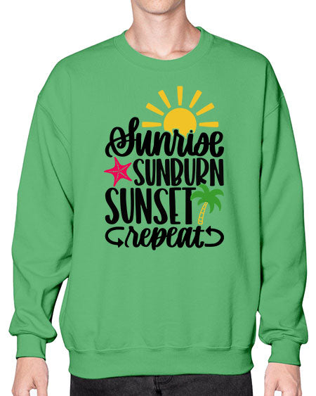 Sunrise Sunburn Sunset Repeat Style 16# - summer- Sweatshirt - Crew