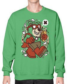 Super bear 236# - cartoon animals- Sweatshirt - Crew