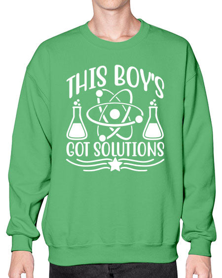 This Boy s Got Solutions 21# - general science- Sweatshirt - Crew