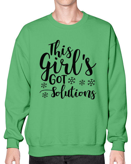 This Girl s Got Solutions 17# - general science- Sweatshirt - Crew