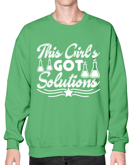 This Girl s Got Solutions 18# - general science- Sweatshirt - Crew