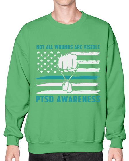 Veteran PTSD Not all wounds 4# - PTSD- Sweatshirt - Crew