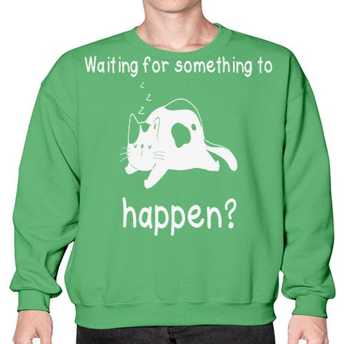 Waiting For Something Sleeping Cat 285# - anime- Sweatshirt - Crew