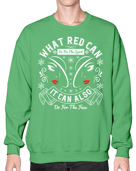What red can do for the spirit it can also do for the face Style 175# -makeup Sweatshirt - Crew