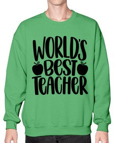 Worlds Best Teacher Style 1657# - teacher- Sweatshirt - Crew