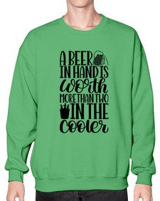 a beer in hand is worth 516# - beer- Sweatshirt - Crew