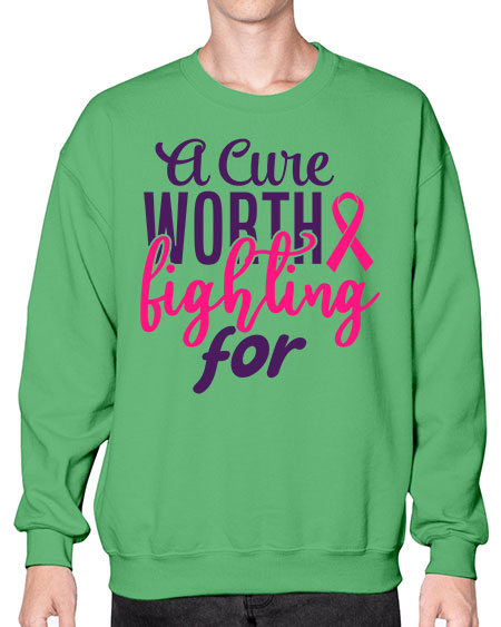 a cure worth fighting for Style 17# - breast cancer- Sweatshirt - Crew