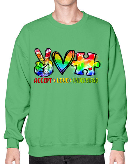 accept love understand - autism- Sweatshirt - Crew