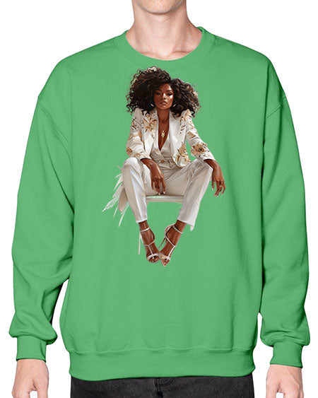 african american girl 2# -  fashion- Sweatshirt - Crew