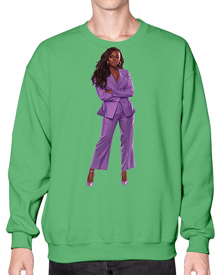 african american girl 3# -  fashion- Sweatshirt - Crew
