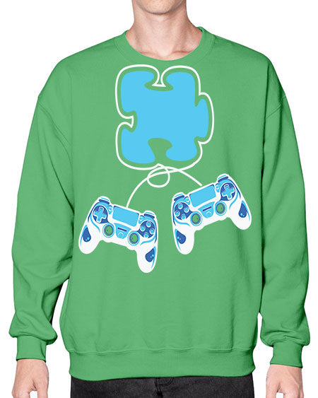 autism awareness gamer puzzle piece 11# - autism- Sweatshirt - Crew
