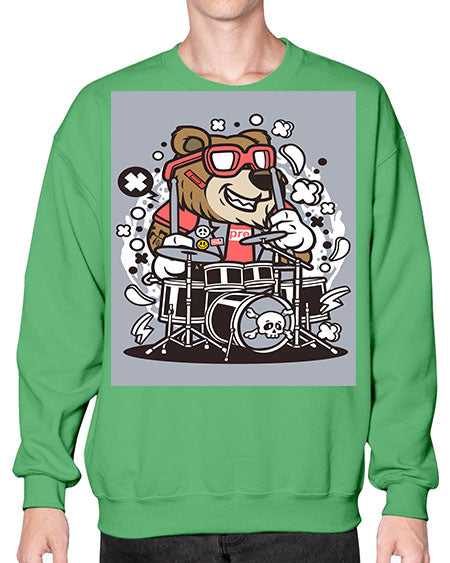 bear drummer 33# - bears - animals- Sweatshirt - Crew