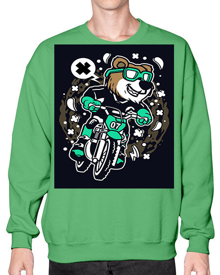 bear motocross rider 37# - bears - animals- Sweatshirt - Crew