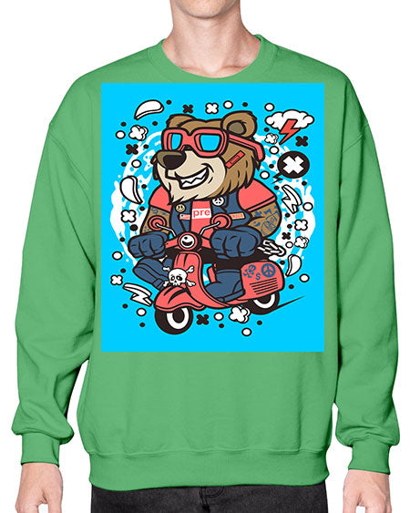 bear scooterist 41# - bears - animals- Sweatshirt - Crew