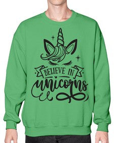 believe in unicorns black 55# - unicorn- Sweatshirt - Crew