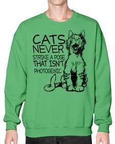 cats never strike a pose that isnt photogenic - cats- Sweatshirt - Crew