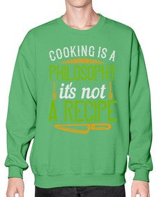 cooking is a philosophyits not a recipe 129# - cooking- Sweatshirt - Crew