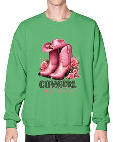 cowgirl valentine cupid valentine 352# - western- Sweatshirt - Crew